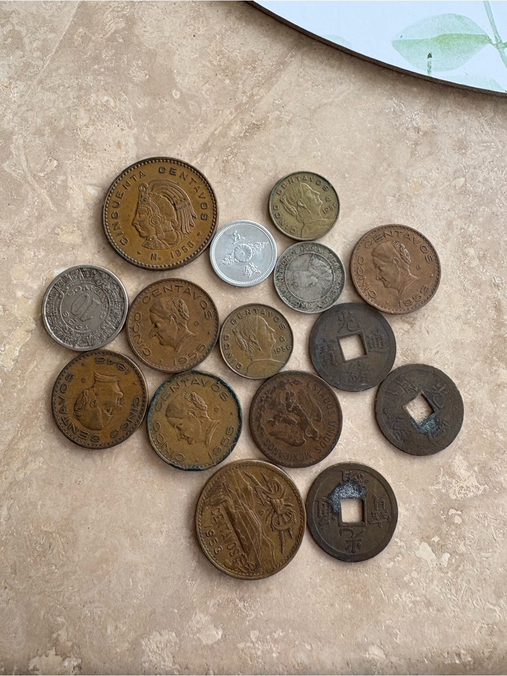 Mixed Vintage Foreign Coin Lot - Brown & Silver Tones